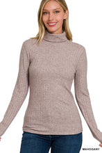 Load image into Gallery viewer, The Way Ribbed Turtleneck Mahogony
