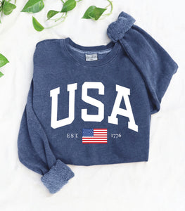 USA EST. 1776 Crewneck Sweatshirt Navy
