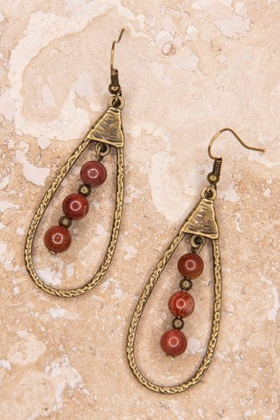 Sherri Earrings- Red Jasper