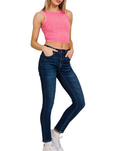 Bold Crop Tank Fuchsia