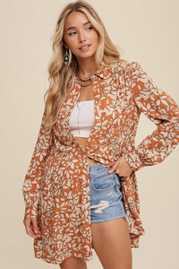 Falling Leaves Shirt Dress