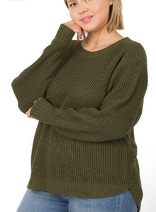 Determined Sweater Plus-Olive